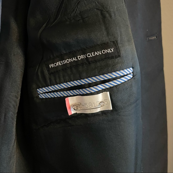 Tommy Hilfiger Mens Two Button Blazer Blue Lined Notch 41R FLAW Stain - Picture 3 of 13